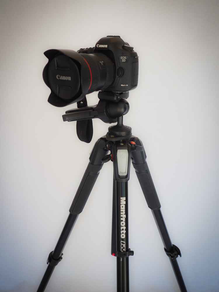 Here it is with my 5D Mark III with a smaller lens on it. Not as impressive as the 70-200, but it still looks nice, huh?