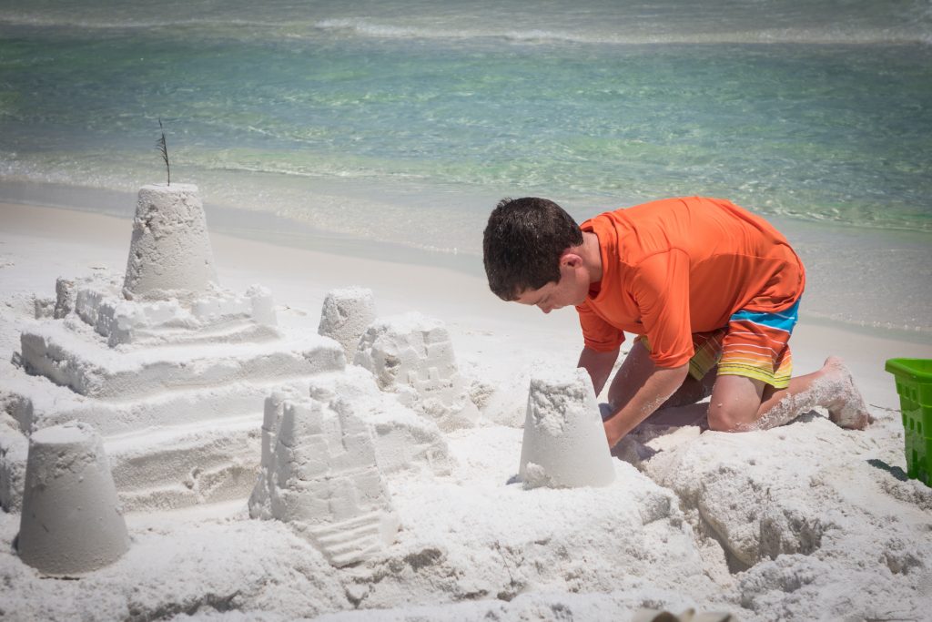 Here's Zach helping out - I think he worked on the castle for about 10 minutes this year. And it's usually his idea to build one in the first place!