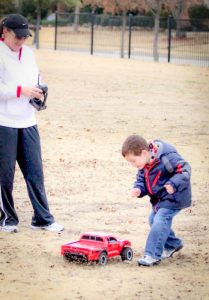 Here we are at the park - the kids love chasing Ruby Red around the field. Don't worry though - she's so fast, they don't stand a chance at catching her.