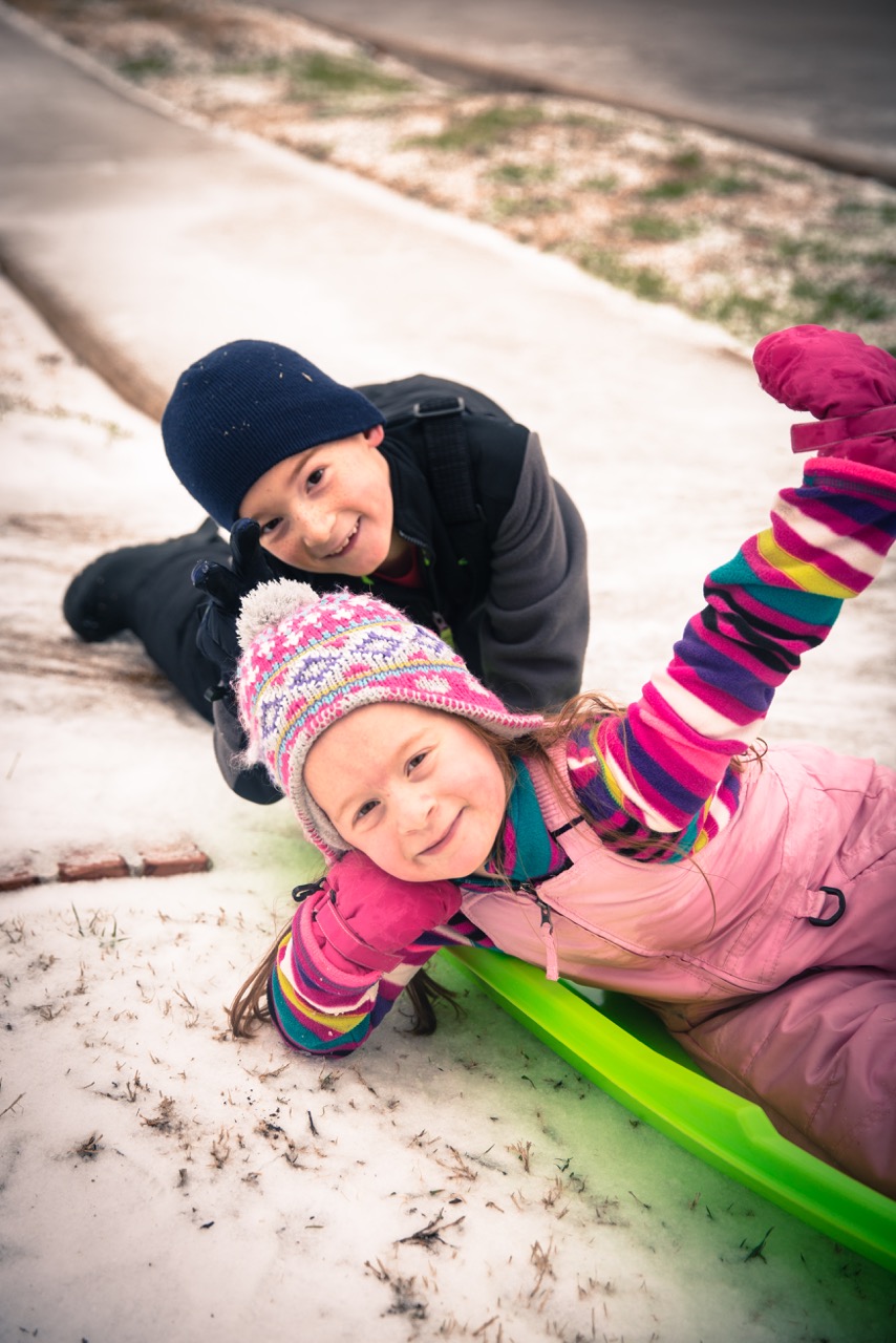 Sledding on the Ice in Texas